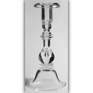 Candelabro balaustre de vidrio arte luz única Steuben Teardrop de 8" vintage - Imagen 1 de 5