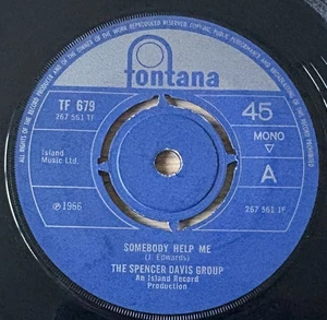 THE SPENCER DAVIS GROUP SOMEBODY HELP ME 7" FONTANA (1966) VG+ ROCK BLUES UK - Bild 1 von 3