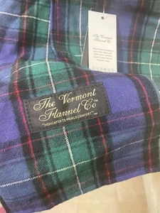 Vermont Flannel Co karierter Schal grün blau rot schwarz 61"x7" weicher Flanell Unisex - Bild 1 von 5