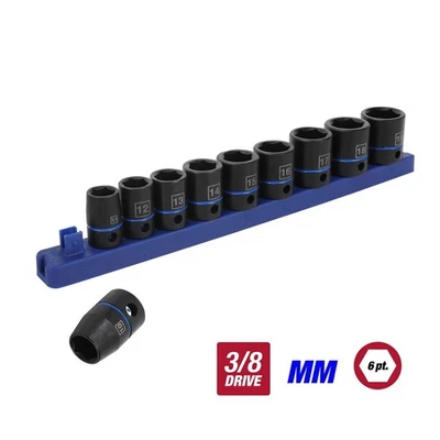 11-Piece 3/8-Inch, Strength and Durability Standard Impact Socket Set Mm, 43240 - Image 1 of 4
