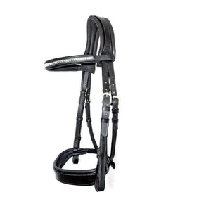 FSS ANATOMICAL HUNT Bridle Hunter FREEFORM WORKER Show SILVER CLENCHER BROWBAND - Picture 1 of 2