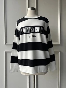 COUNTRY ROAD stripe heritage sweat black stripe | SIZE: S, 10 | $119 new - Picture 1 of 12