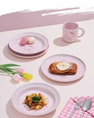 Staub Hello Kitty Plates Set of 2 Ceramic Plates Authentic Collaboration 8.66in - Image 1 of 4