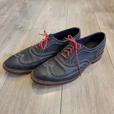 Allen Edmonds Neumok Wing Tip Oxford Dress Shoes Navy Blue Men's Size 11 - Image 1 of 4