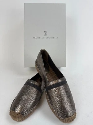 Brunello Cucinelli Monili alpargatas metálicas de lujo planas talla EU 35 US 5 Foto 1 de 4