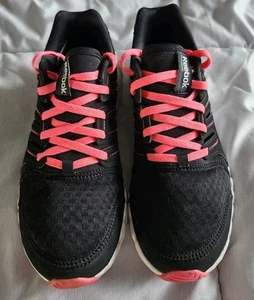 Reebok Womens Sz 6.5 Running Memory Tech Twistform Black Hot Pink EUC  - Picture 1 of 17