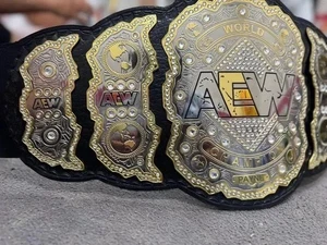 AEW World Wrestling Championship Title Replica Belt Adult Size Dual Plated Brass - Bild 1 von 4