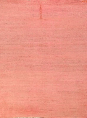 Rosa Fatto a Mano Moderno Tappeto Orientale 5x6 Contemporanea Solido Lana Accent - Image 1 of 4