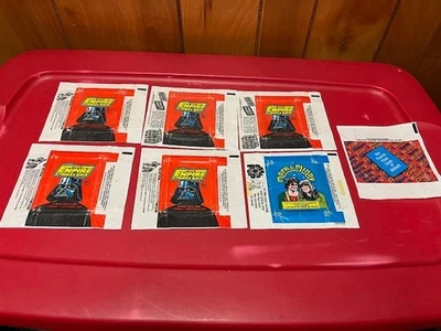 Vintage Non Sports Card Wrapper Lot OF 7 Empire Strikes (5) Back  Mork&Mindy +1 - Image 1 of 4