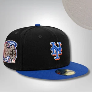 New York Mets MLB Subway Series Black Blue Orange New Era 59FIFTY Fitted Hat Cap - Picture 1 of 2