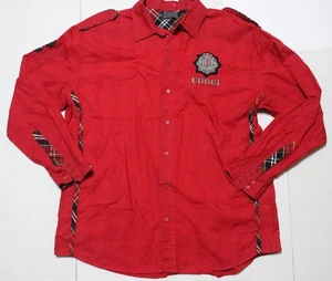 coogi button front long sleeve red shirt embroidered logo XXL - Picture 1 of 9