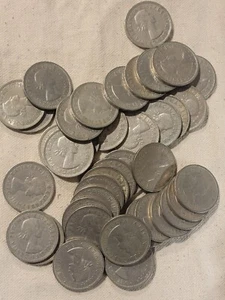 LOT OF 100 FLORINS TWO SHILLING COINS GREAT BRITAIN 1953-1967 ELIZABETH II - Picture 1 of 1