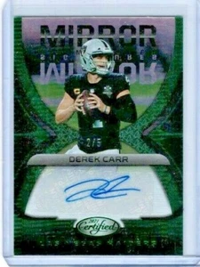 Espejo Derek Carr 2021 certificado Panini firmas verde automático #'ed 2/5 - Imagen 1 de 1