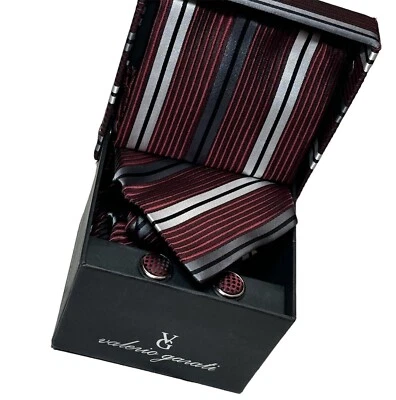Valerio Garati Juego de Regalo para Hombres Hecho a Mano Gemelos de Corbata y Cuadrado de Bolsillo 100% Seda Foto 1 de 4