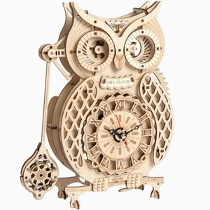 Rompecabezas de Madera 3D DlY Búho Reloj Modelo Kit Montaje Rompecabezas Hecho a Mano Decoración de Habitación - Imagen 1 de 9