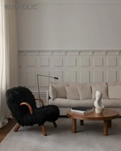 Handgetufteter Grand Silber Bodenteppich Luxuriös Wollteppich für Wohnzimmer - Bild 1 von 6