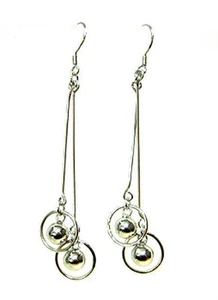 Sterling silver dangle bead earrings EAR210001 - Picture 1 of 1