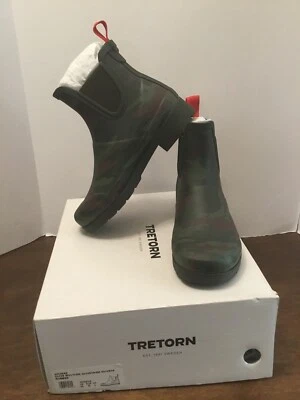 Tretorn Rain Boots Womens Lina2 Olive Green Camouflage Pull Ons 4M Rubber New - Image 1 of 4
