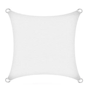 Sonnenschutzsegel Sonnensegel Schattenspender 4 x 4 m Beschattung HDPE weiß Quad - Bild 1 von 3