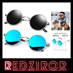 Hippie Round Sunglasses UV400 Protection - Comfortable Fashion Accessory Duo - Picture 1 of 8