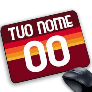 Mauspad personalisierbar Fan # Forza Roma Trikot Name und Nummer - Bild 1 von 5