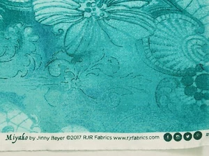 MIYAKO by Jinny Beyer 2017 RJR Fabrics 1/2 Yard Teal Floral 3214-007 Quilting - Picture 1 of 9