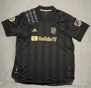 Adidas Los Angeles FC MLS Mens 2XL Authentic 2020/21 Home Black Soccer Jersey - Picture 1 of 10