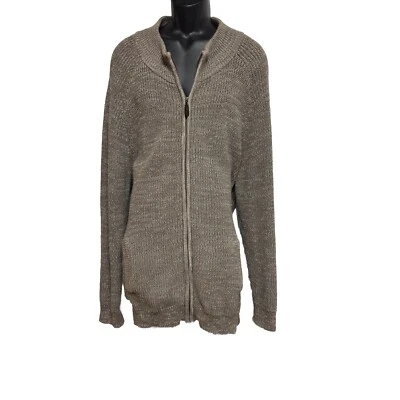 LL Bean Cárdigan XXL Alto Algodón Suéter Grueso Cremallera Completa Marrón Para Hombres 298245 Foto 1 de 4