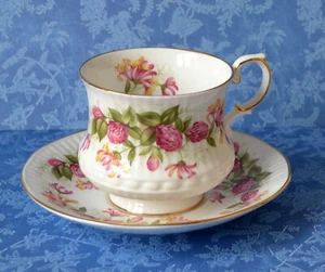 JUEGO DE TAZA DE TÉ DE TAZA DE TÉ DE FLORES SILVESTRES de REINA'S Rosina China 2 piezas, China de hueso - Imagen 1 de 9