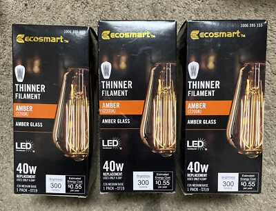 EcoSmart 40-Watt Equivalent ST19 Dimmable Cage Filament LED Vintage Edison Light - Image 1 of 4