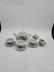 Vintage 9 Piece Childs Tea Set China Rose Buds -ceramic - Picture 1 of 4