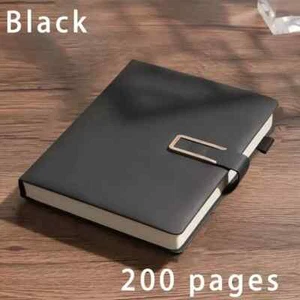 Vintage A5 Leatherbound Notebook with Personalized Soft Cover and Bookmark black - Picture 1 of 4