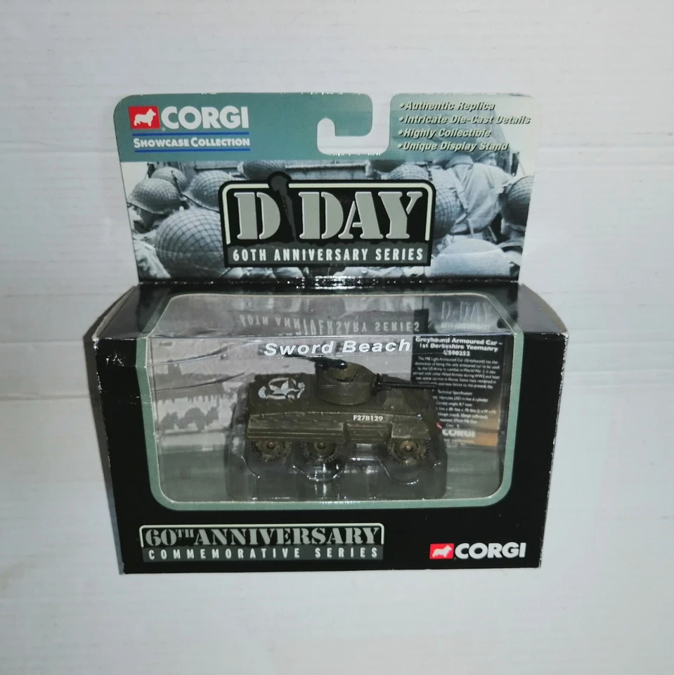 CORGI D DAY SWORD BEACH GREYHOUND ARMOURED CAR 1°DERBYSHIRE YEOMANRY CS9025 - Immagine 1 di 1