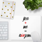 Juniwords Mauspad Mousepad "You + Me = Awesome" Valentinstag Geschenk Liebe