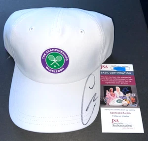 CARLOS ALCARAZ SIGNED WIMBLEDON HAT CAP 2023 US OPEN FRENCH AUSTRALIAN 2024 JSA - Picture 1 of 2