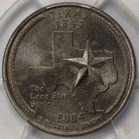 2004 D PCGS MS65 Improperly Annealed Planchet Texas Quarter Mint Error Rare Cover