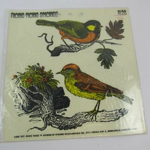 Rickie Tickie Stickies Birds in the wild Stickers Wall Decal 1970s Vintage - Picture 1 of 12