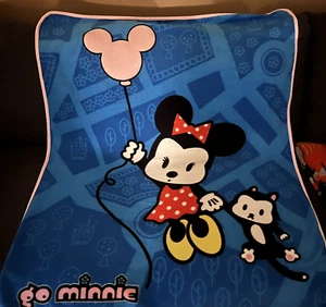 Vtg Walt Disney World Go Minnie Pop Art Blue Throw Blanket 40" x 54" Taiwan - Picture 1 of 3