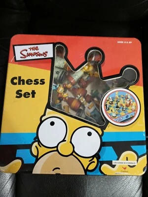 The Simpsons Chess Set 2000 Tin Collectors Box Cardinal GAMES COMPLETE - Image 1 of 4