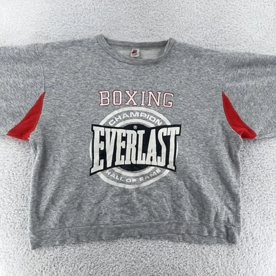 复古 Everlast 拳击运动衫圆领男式方格贝利短裤大号 — 第 1/4 张图片