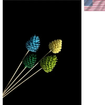 Elegante Cono de Pino Natural Decoración de 5 Piezas con Acentos de Bambú - Tamaño 25x50 cm Foto 1 de 2