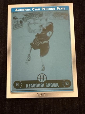 1/1…🔥🔥🔥2006-07 Topps Chrome Andre Iguodala Printing Plate Cyan Framed - Image 1 of 4