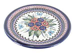 Blue Rose Polish Pottery Floral Butterfly Dinner Plate - Picture 1 of 2