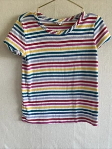 Hanna Andersson Kids Multicolor Stripe Bright Basics Pima Cotton Tee Size 5 - Picture 1 of 4