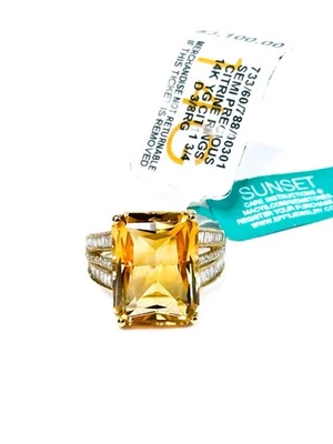 ANILLO EFFY SUNSET 14K DIAMANTE CITRINO TALLA 7 NUEVO CON ETIQUETAS Y CAJA Foto 1 de 4