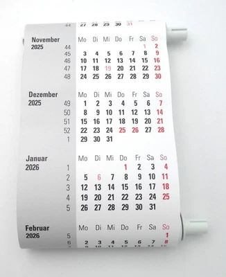 WALZ Ersatzkalendarium / Ersatzrolle 2026-2027 für Tischkalender mit Drehmechanik