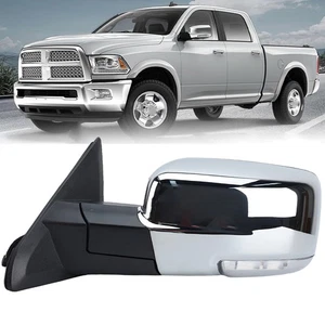 Chrome Power Mirror For Ram 1500 2500 3500 13-18 Left Heated Signal Light 11Pin - Picture 1 of 23
