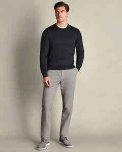 CHARLES TYRWHITT ULTIMATE NON-IRON CHINOS, LIGHT GREY, SLIM FIT, 32W/32L - Picture 1 of 12