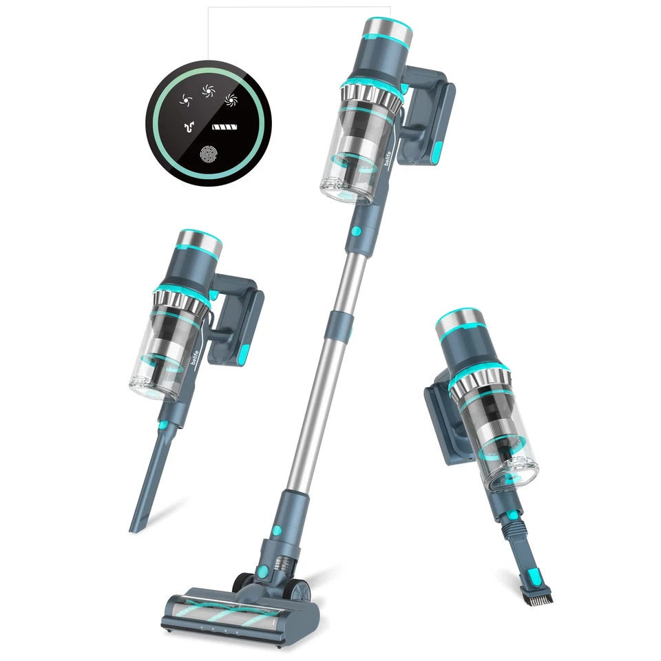 Belife BVC12 Cordless Vacuum Cleaner 450W 38Kpa Stick Vacuum with Brushless ...