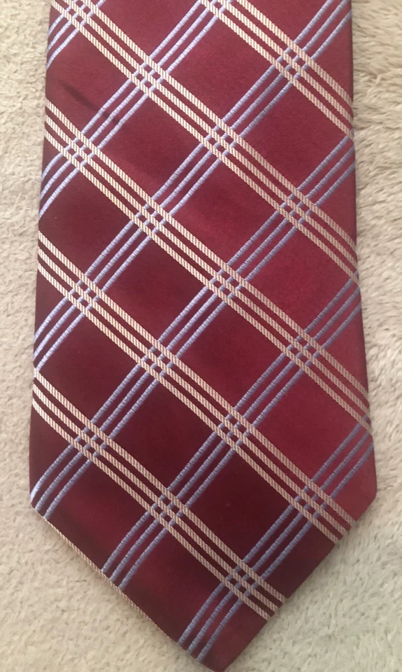 Corbata de seda Nordstrom con estampado integral roja, púrpura, bronceada patrón de cruce de colección Foto 1 de 4